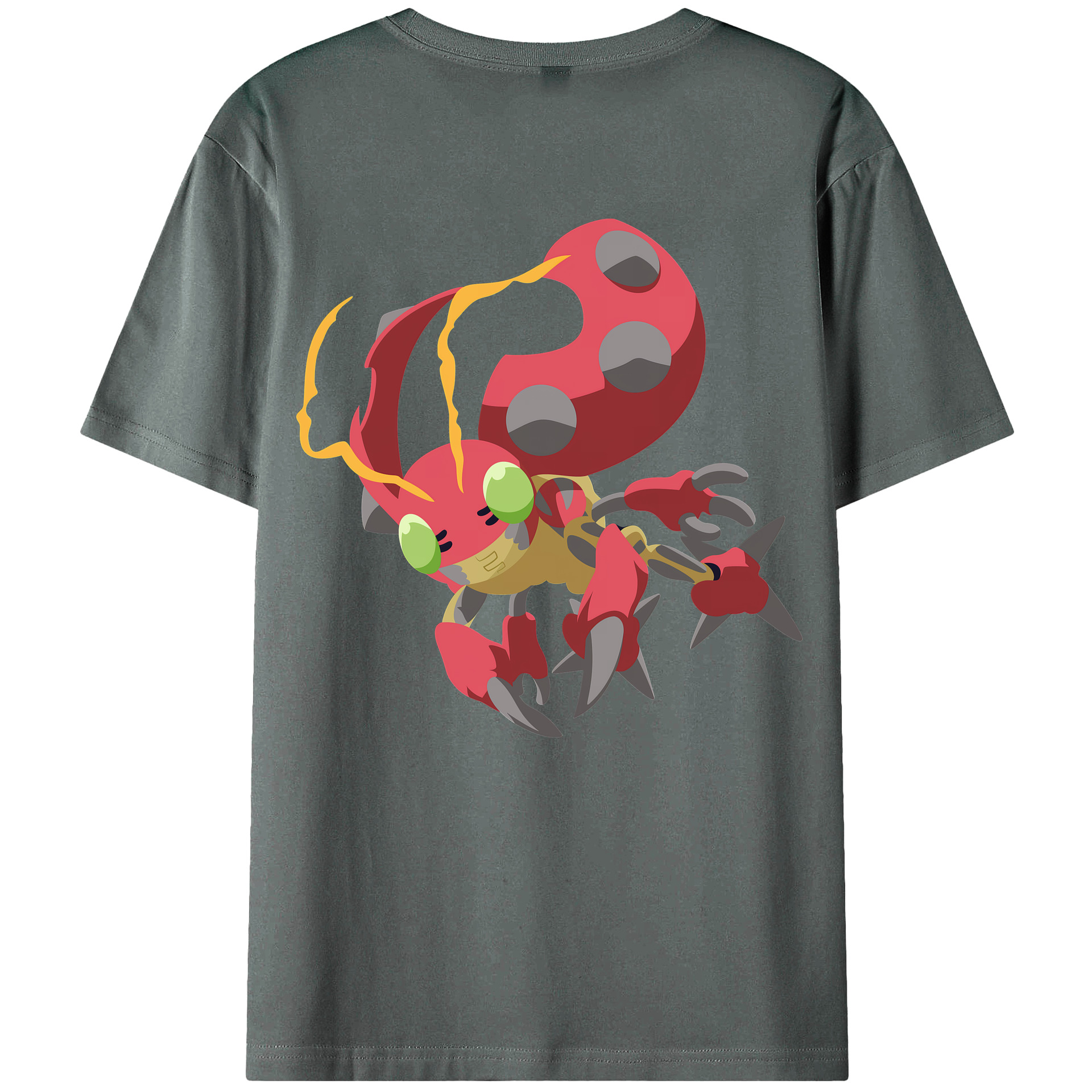 （画像用） Digimon デジタルモンスター/デジモン 綿100％ メンズ半袖Tシャツ（バックプリント） 通気性